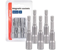 Magnetinių galvučių suktuvui rinkinys, 1/4" HEX, 8 x 65 mm, 5 vnt., AMIO-04938