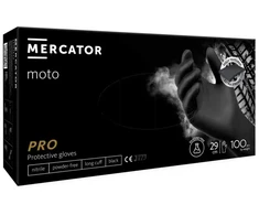 Mercator Medical Nitrilinės pirštinės MERCATOR MOTO, juodos, M, 100 vnt.
