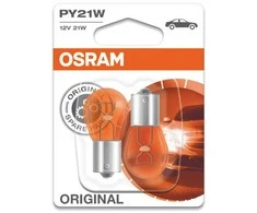 OSRAM Automobilinės lemputės 21W 12V BAU15S (geltona) 2vnt