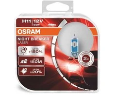 Bikuva.lt OSRAM Automobilinės lemputės NIGHT BREAKER LASER +150% H11 55W 12V PGJ19-2 2vnt