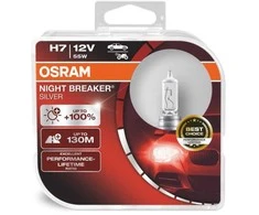 OSRAM Automobilinės lemputės NIGHT BREAKER Sidabrinis +100% H7 55W 12V PX26D, 2vnt