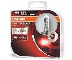 Bikuva.lt OSRAM Automobilinės lemputės NIGHT BREAKER Sidabrinis +100% H4 60/55W 12V P43T, 2vnt