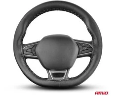 Amio Perforuotas vairo užvalkalas su adata ir siūlais 38–39 cm - juoda / juodos siūlės