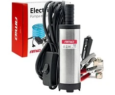 Panardinamoji elektrinė dyzelinio kuro siurbimo pompa 38 mm 12V/230V su žarna AMIO-03243