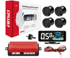 Parkavimo pagalbos sistema LED-GRAF 3D, 4 juodi jutikliai 21,5 mm AMIO-03185