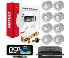 Parkavimo pagalbos sistema LED-GRAF 3D, 8 sidabro spalvos jutikliai 21,5 mm AMIO-03193