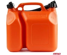 Plastikinis dviejų skyrių kuro kanistras 6 L + 2,5 L AMIO-03208