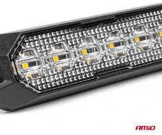 Plokščia LED įspėjamoji lemputė 6x3W 12/24V R65 R10 AMIO-03930