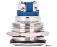 Akumuliatorius Plokščias apvalus momentinis mygtukas, 19 mm, 5 A, 12/230 V AMIO-04436