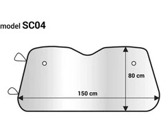 Priekinio stiklo apsauga 150x80 cm, sidabrinė, EPE putų AMIO-01534