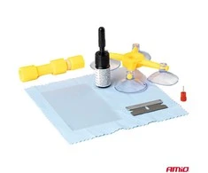 Priekinio stiklo taisymo rinkinys su aplikatoriumi ir siurbtuku DIY AMIO-04792