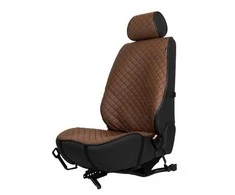 Sėdynės užvalkalas EVAtech ECO PRO, 1 vnt. - ruda / juodi kraštai / rudos siūlės