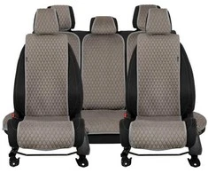 Sėdynės užvalkalų komplektas EVAtech Basic, 3 vnt. - pilka / pilki kraštai / pilkos siūlės