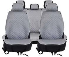 Sėdynės užvalkalų komplektas EVAtech ECO PRO, 3 vnt. - pilka / pilki kraštai / pilkos siūlės