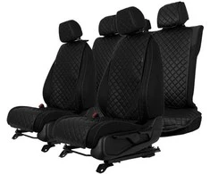 Sėdynės užvalkalų komplektas EVAtech ECO Basic, 3 vnt. - juoda / juodi kraštai / juodos siūlės