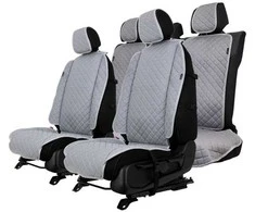 Sėdynės užvalkalų komplektas EVAtech ECO Max, 3 vnt. - pilka / pilki kraštai / pilkos siūlės
