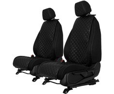 Sėdynių užvalkalai EVAtech ECO Basic, 2 vnt. - juoda / juodi kraštai / juodos siūlės