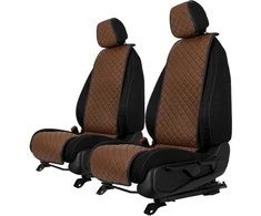 Sėdynių užvalkalai EVAtech ECO Basic, 2 vnt - ruda / juodi kraštai / rudos siūlės