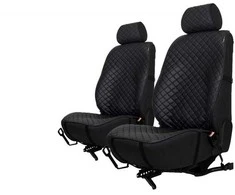 Sėdynių užvalkalai EVAtech ECO PRO, 2 vnt. - juoda / juodi kraštai / juodos siūlės