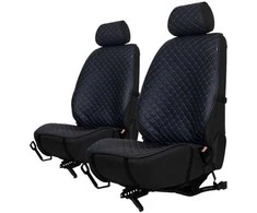 Sėdynių užvalkalai EVAtech ECO PRO, 2 vnt. - juoda / juodi kraštai / mėlynos siūlės