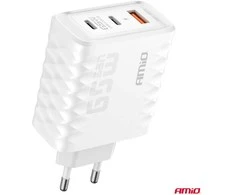 Sieninis įkroviklis 65W Quick Charge USB-A + 2x USB-C AMIO-04289