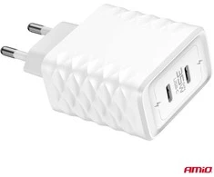 Sieninis įkroviklis Quick Charge 35W 2x USB-C AMIO-04288