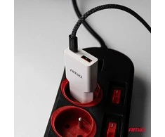 Tinklo įkroviklis 230V 20W GaN USB-C USB-A AMIO-04838