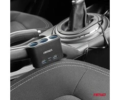 Trijų lizdų prailgintojas su įkrovikliu 2x USB-A + 1x USB-C 12/24V 120W 70 cm AMIO-04361
