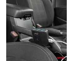 Trijų lizdų prailgintojas su įkrovikliu ir ON/OFF mygtuku 2x USB-A 12/24V 100W 70 cm AMIO-04362