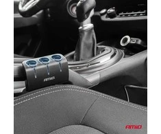 Trijų lizdų prailgintojas su įkrovikliu 1x USB-A + 1x cigarečių uždegiklis 12/24V 120W 80 cm AMIO-04360