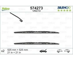 Valytuvų komplektas Valeo Silencio Performance X2 VM210, 525/525 mm