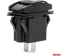 Vandeniui atsparus telefono įkroviklis su raudonu LED apšvietimu, 2xUSB 12/24V AMIO-04228