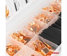Varinių žiedinių jungčių ir termo susitraukiančių movų rinkinys, 180 vnt., AMIO-03984