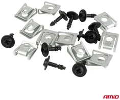 Varžtų ir tvirtinimo klipsų rinkinys 18 mm, Ø 5 mm, 10 kompl., AMIO-05032