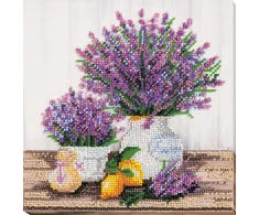 Abris Art Karoliukų siuvinėjimo rinkinys „Levandų aromatas“ su rėmeliu