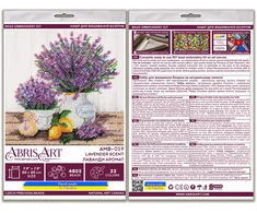 Abris Art Karoliukų siuvinėjimo rinkinys „Levandų aromatas“ su rėmeliu