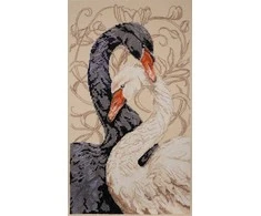 Abris Art Kryželiu siuvinėjimo rinkinys „Meilės gulbės“ 21x36 cm AAH-269