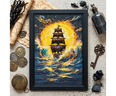 Abris Art „Po kaitria saule“ karoliukų siuvinėjimo rinkinys, 22x33 cm
