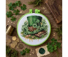 Abris Art Siuvinėjimo kryželiu rinkinys su lankeliu „Leprekono skrybėlė“ 15x15 cm