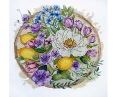 Abris Art Siuvinėjimo kryželiu rinkinys „Gėlių akimirka“ 26x26 cm AAH-287