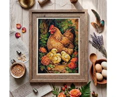 Abris Art Siuvinėjimo kryželiu rinkinys „Višta kieme“ 23x30 cm, gyvūnai