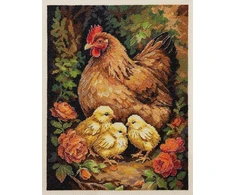 Abris Art Siuvinėjimo kryželiu rinkinys „Višta kieme“ 23x30 cm, gyvūnai