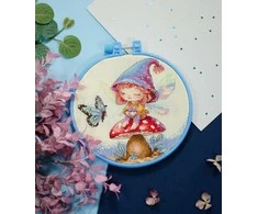 Abris Art Siuvinėjimo kryželiu rinkinys su lankeliu „Mažoji burtininkė“ 15x15 cm