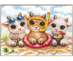 Aine Siuvinėjimo kryželiu rinkinys „Summer Joy“ – vasaros atostogos, 30 x 21 cm