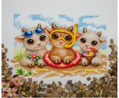 Aine Siuvinėjimo kryželiu rinkinys „Summer Joy“ – vasaros atostogos, 30 x 21 cm
