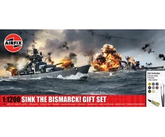 Airfix Sink the Bismarck! dovanų rinkinys su dažais ir klijais 1/1200 A50120