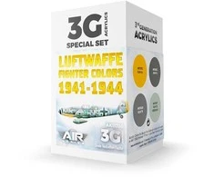 AK Interactive 3-ios kartos akrilų rinkinys Luftwaffe 1941–44 RLM 74/75/76/04