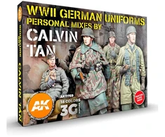 Ak Interactive Akrilinių dažų rinkinys „Calvin Tan“ WW2 vokiečių uniformoms, 18 spalvų