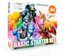 AK Interactive akrilinių dažų rinkinys modeliuotojams, 14 ryškių spalvų