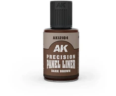 AK Interactive Dark Brown panelių linijų dažai, 30 ml AK12104
